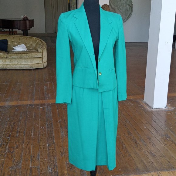 Michelle Stuart Dresses & Skirts - 70s Vintage Teal 2pc suit